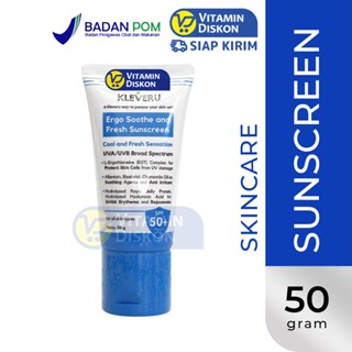 KLEVERU ERGO SOOTHE AND FRESH SUNSCREEN SPF 50+ PA+++ 50G