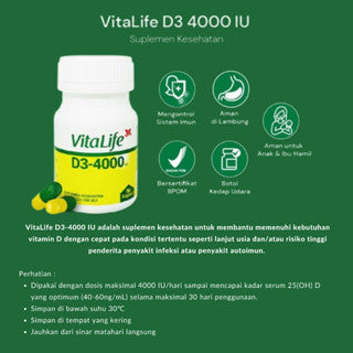 VITALIFE D3 4000 IU ISI 30 KAPSUL