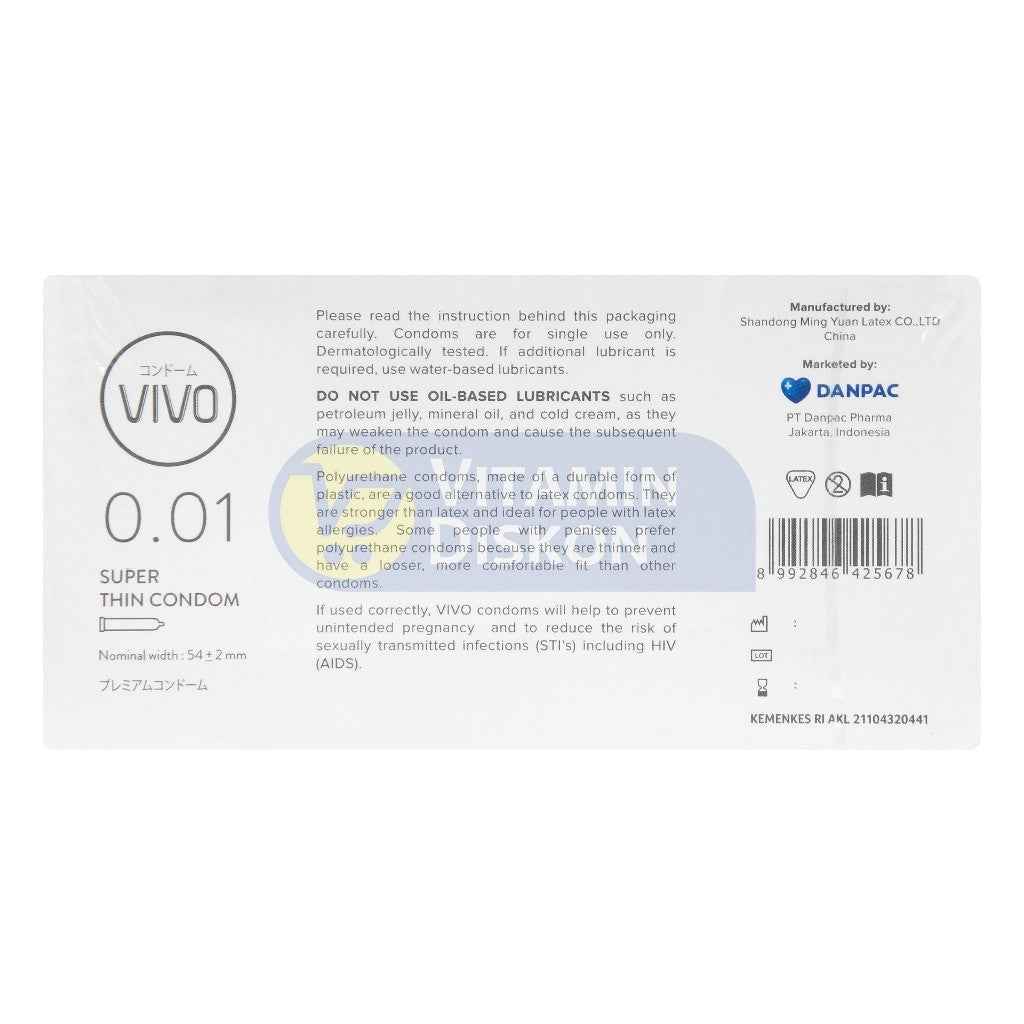 VIVO KONDOM SUPER THIN NON LATEX 0.01 ISI 2 PCS