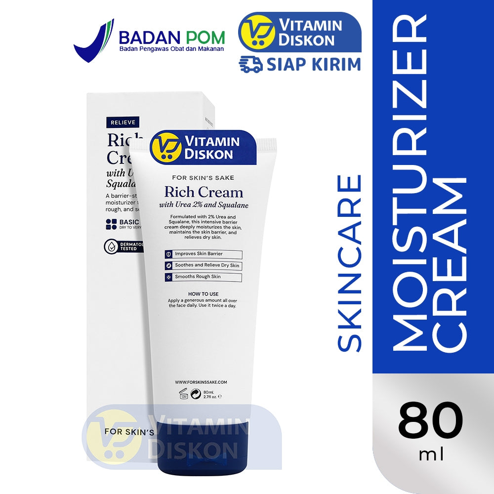 FOR SKIN'S SAKE FSS RICH CREAM MOISTURIZER 2% UREA & SQUALANE 80 ML