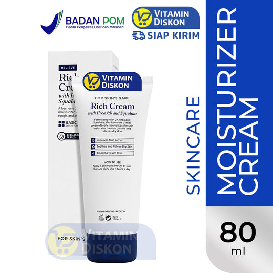 FOR SKIN'S SAKE FSS RICH CREAM MOISTURIZER 2% UREA & SQUALANE 80 ML