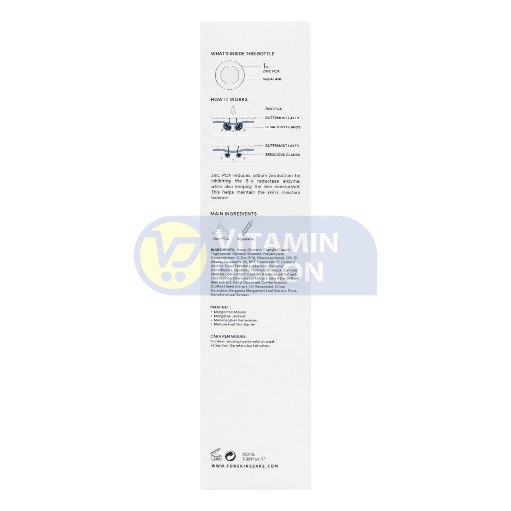 FOR SKIN'S SAKE FSS LIQUID CREAM WITH ZINC PCA 1% AND SQUALANE 100 ML