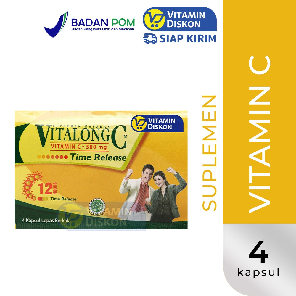 VITALONG C VITAMIN C 500 MG 1 STRIP ISI 4 KAPSUL