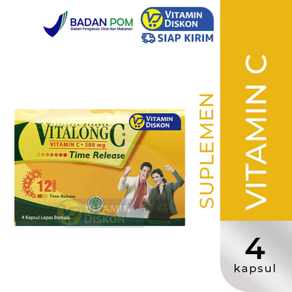 VITALONG C VITAMIN C 500 MG 1 STRIP ISI 4 KAPSUL