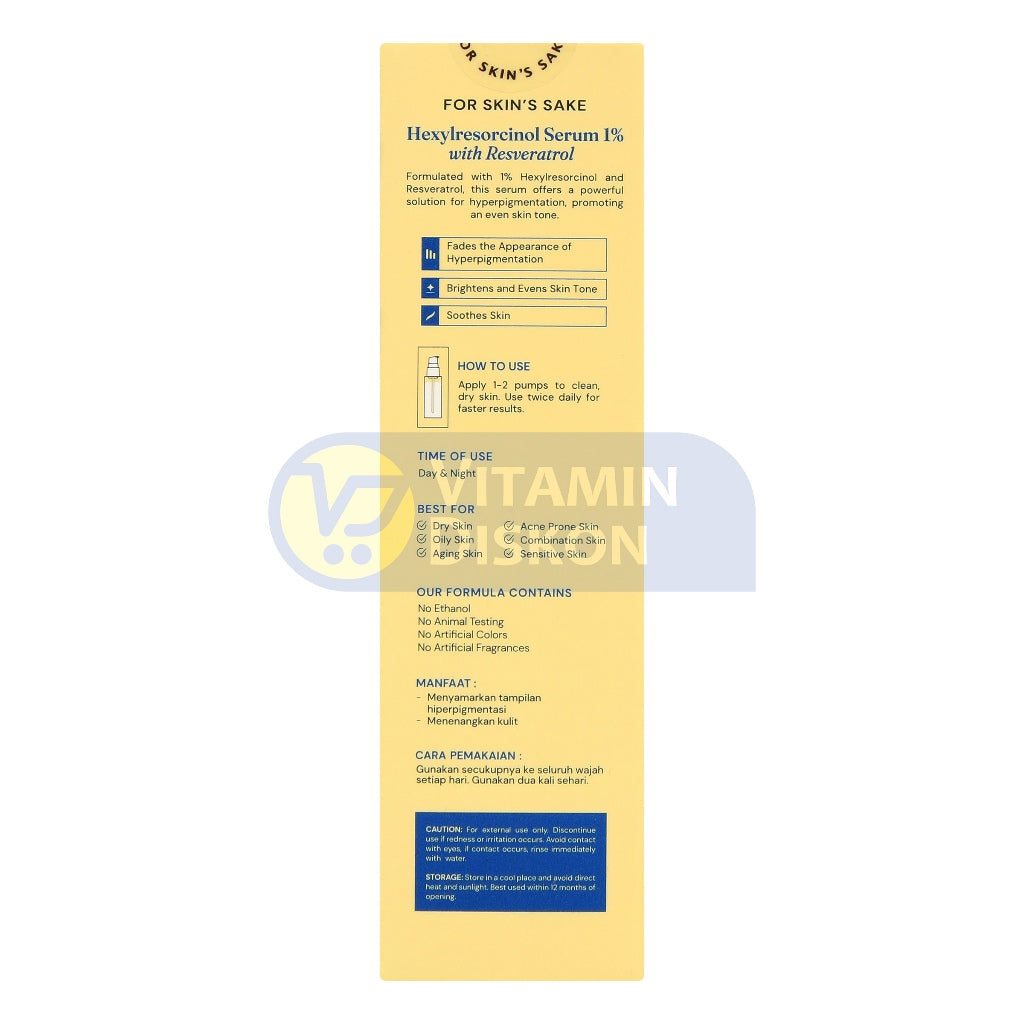FOR SKIN'S SAKE FSS HEXYLRESORCINOL SERUM 1% WITH RESVERATROL 30ML