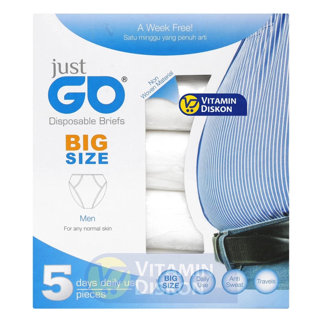 JUST GO DISPOSABLE UNDERWEAR BIG SIZE MEN SIZE XXL