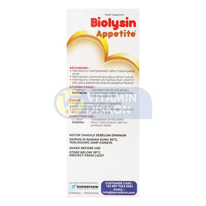 BIOLYSIN APPETITE RASA JERUK 60ML