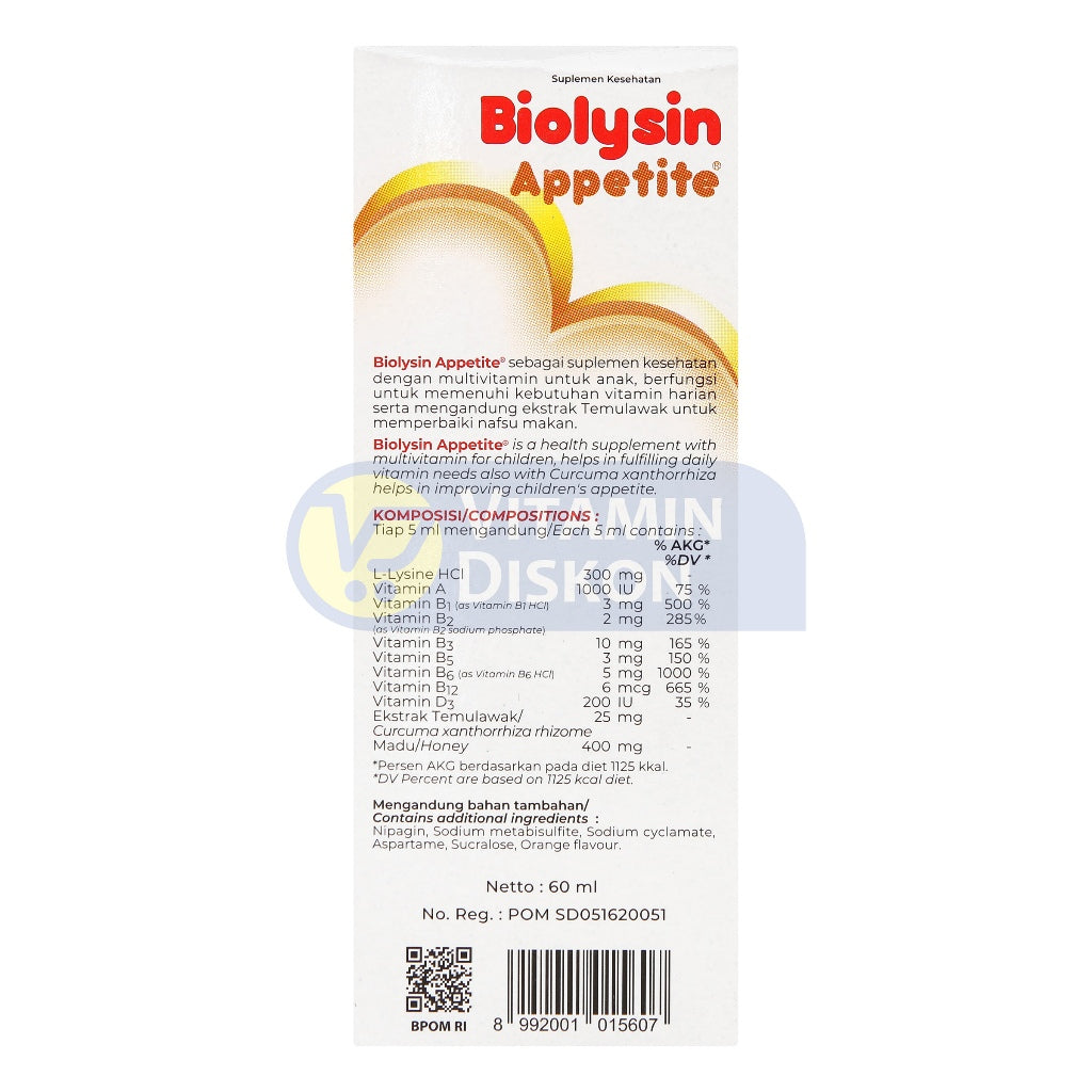 BIOLYSIN APPETITE RASA JERUK 60ML