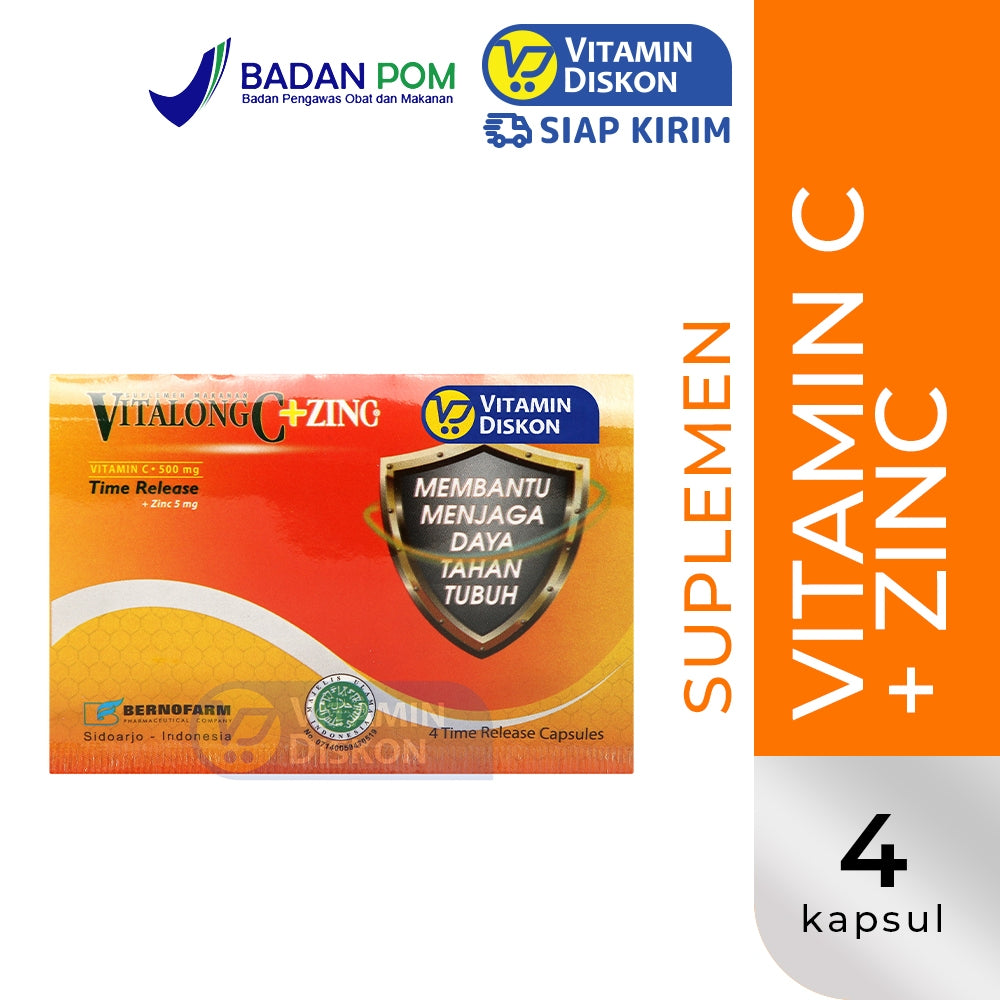 VITALONG C + ZINC 1 STRIP ISI 4 KAPSUL
