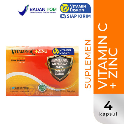 VITALONG C + ZINC 1 STRIP ISI 4 KAPSUL