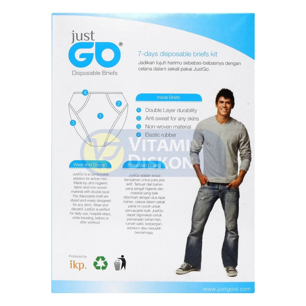JUST GO DISPOSABLE UNDERWEAR MEN SIZE XL