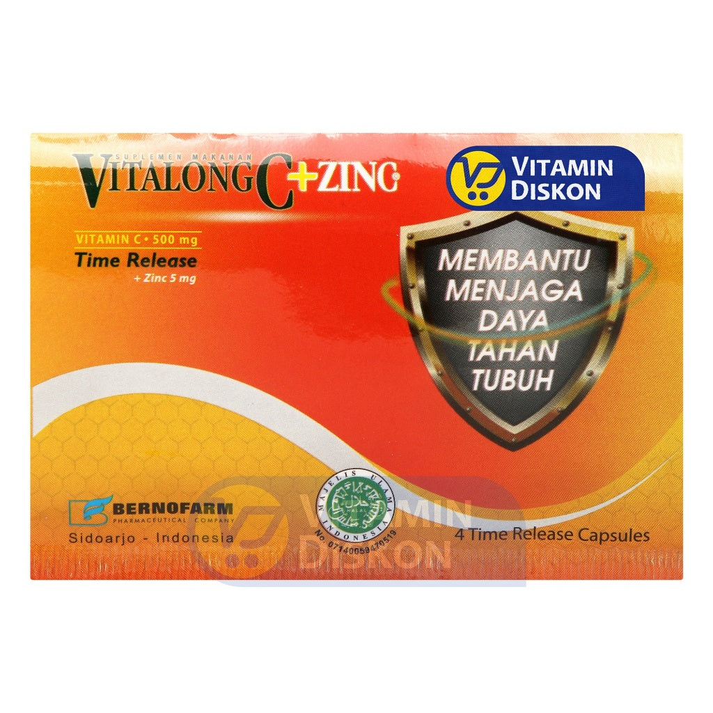 VITALONG C + ZINC 1 STRIP ISI 4 KAPSUL