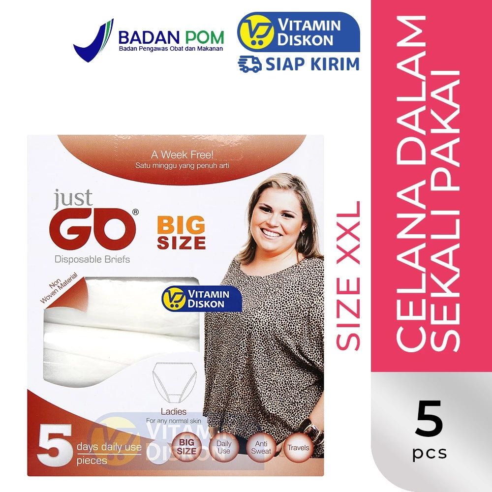 JUST GO DISPOSABLE UNDERWEAR BIG SIZE WOMAN SIZE XXL