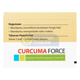 CURCUMA FORCE 1 STRIP 12'S | Suplemen Penambah Nafsu Makan Dan Memelihara Kesehatan Fungsi Hati