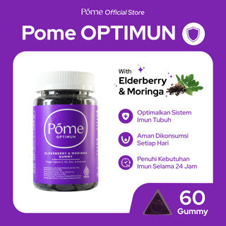 POME OPTIMUN ELDERBERRY AND MORINGA WITH VIT C, D, ZINC AND SELENIUM WITH MINTY YUZU FLAVOUR - 60 GUMMY