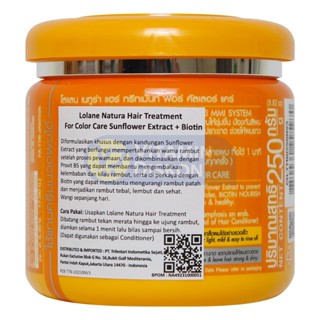 LOLANE NATURA HAIR TREATMENT FOR COLOR CARE SUNFLOWER EXTRACT AND BIOTIN 100 GR