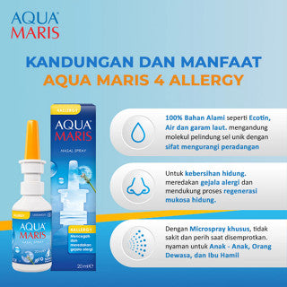 AQUA MARIS NASAL SPRAY FOR ALLERGY 20ML | Aquamaris Semprotan Hidung Alami Untuk Gejala Alergi