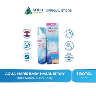 AQUA MARIS BABY NASAL SPRAY 50 ML | Aquamaris Semprot Hidung Bayi (Hidung Tersumbat, Kering, Pilek)