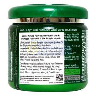 LOLANE NATURA HAIR TREATMENT JOJOBA OIL AND SILK PROTEIN AND BIOTIN 250 GR