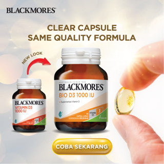 BLACKMORES BIO D3 1000 IU BPOM KALBE - 60 CLEAR CAPSULE