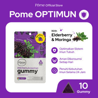 POME OPTIMUN ELDERBERRY AND MORINGA WITH VIT C, D, ZINC AND SELENIUM WITH MINTY YUZU FLAVOUR - 10 GUMMY