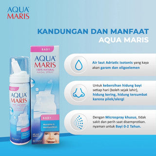 AQUA MARIS BABY NASAL SPRAY 50 ML | Aquamaris Semprot Hidung Bayi (Hidung Tersumbat, Kering, Pilek)