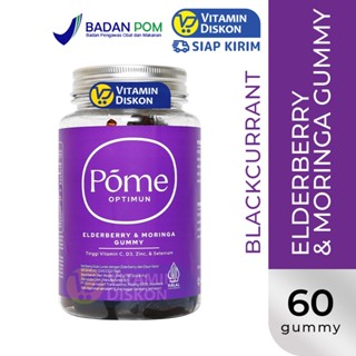 POME OPTIMUN ELDERBERRY AND MORINGA WITH VIT C, D, ZINC AND SELENIUM WITH MINTY YUZU FLAVOUR - 60 GUMMY