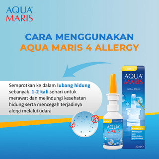 AQUA MARIS NASAL SPRAY FOR ALLERGY 20ML | Aquamaris Semprotan Hidung Alami Untuk Gejala Alergi
