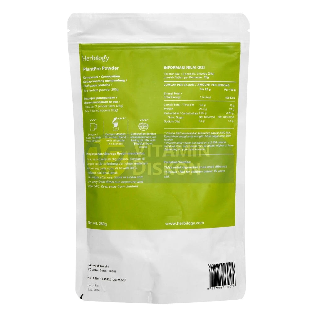 HERBILOGY PLANTPRO UNFLAVORED 280GR