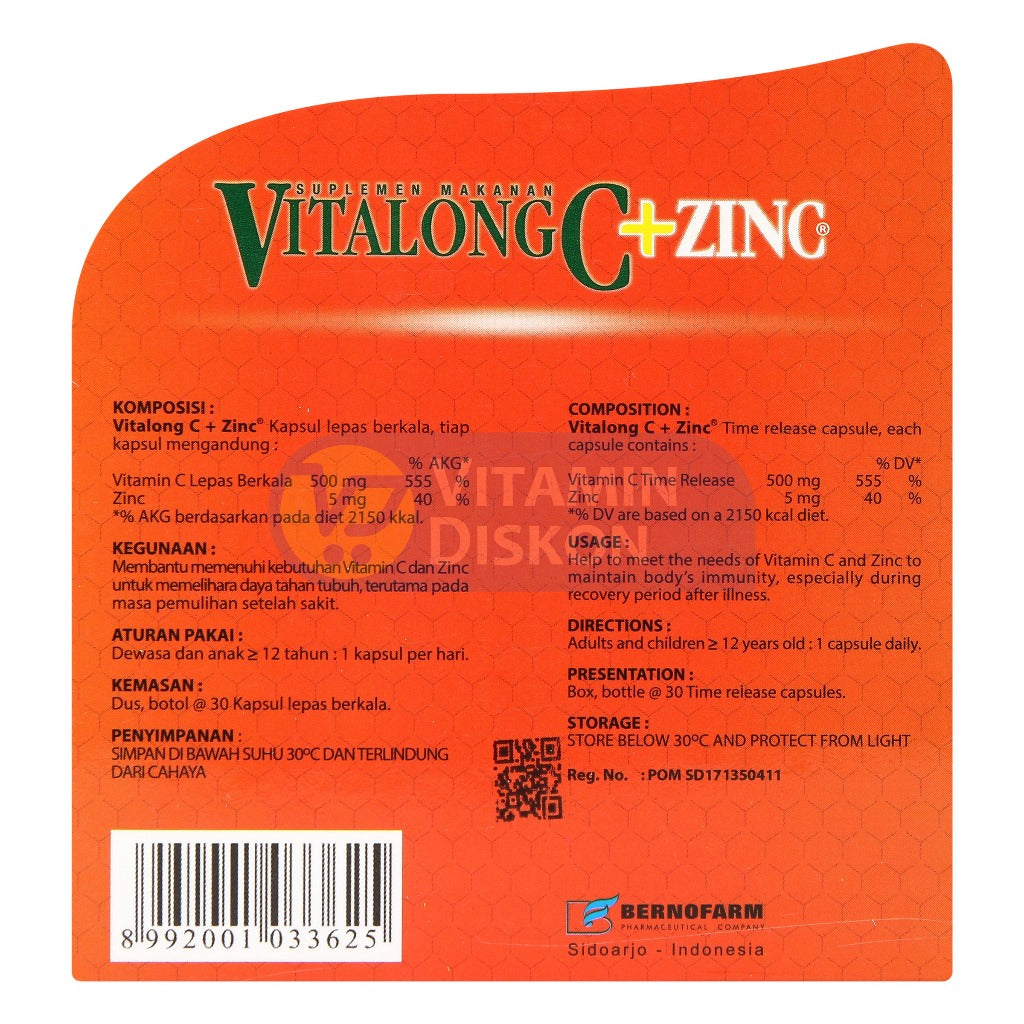 VITALONG C + ZINC - ISI 30 KAPSUL