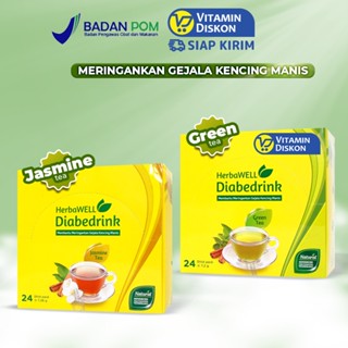 HERBAWELL DIABEDRINK GREEN TEA POWDER DRINK STICKPACK ISI 24 PCS
