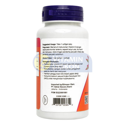 NOW VITAMIN D3 1000 IU - 180 SOFTGELS