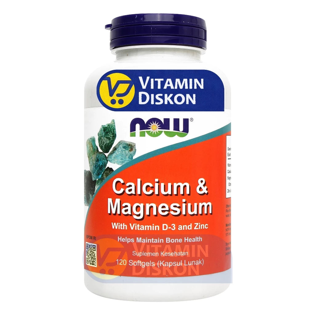 NOW VITAMIN CALCIUM AND MAGNESIUM WITH VITAMN D-3 AND ZINC - 120 KAPSUL