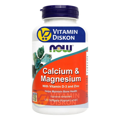 NOW VITAMIN CALCIUM AND MAGNESIUM WITH VITAMN D-3 AND ZINC - 120 KAPSUL
