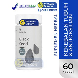 HERBILOGY BLACKSEED HABBATUSSAUDA CAPSULE 60 PCS/BTL BPOM UNTUK KEKEBALAN TUBUH