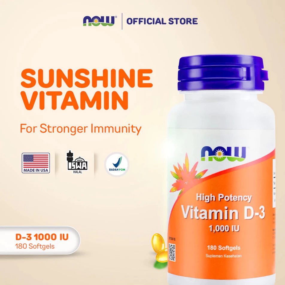 NOW VITAMIN D3 1000 IU - 180 SOFTGELS