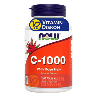 NOW VITAMIN C 1000 WITH ROSE HIPS - 100 TABLET