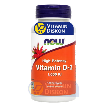 NOW VITAMIN D3 1000 IU - 180 SOFTGELS