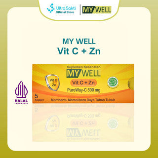MYWELL VITAMIN C+Zn PUREWAY 500MG 1 STRIP ISI 5 KAPLET