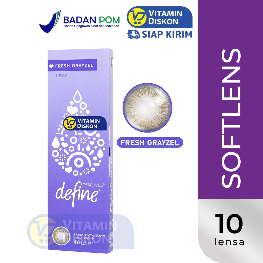 ACUVUE 1 DAY DEFINE FRESH GRAYZEL WITH LACREON 10 PAIRS (-) 4