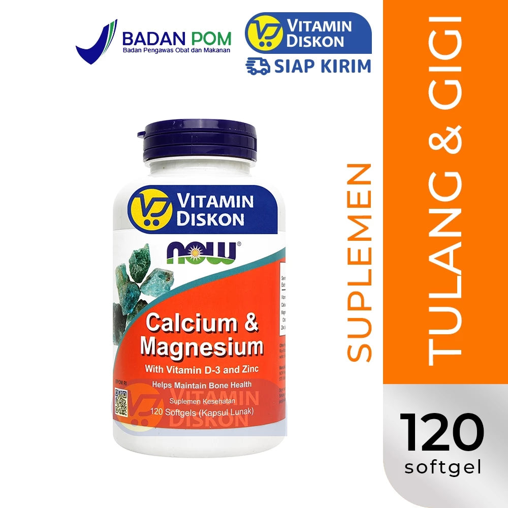 NOW VITAMIN CALCIUM AND MAGNESIUM WITH VITAMN D-3 AND ZINC - 120 KAPSUL