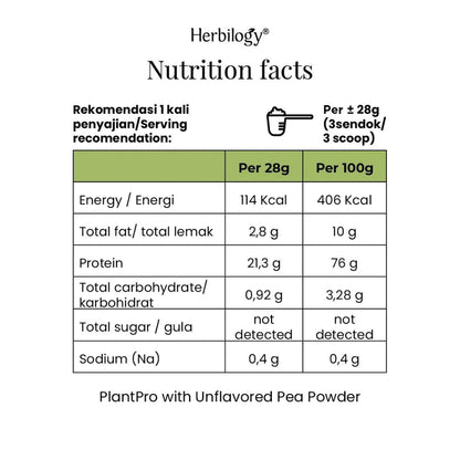 HERBILOGY PLANTPRO UNFLAVORED 280GR