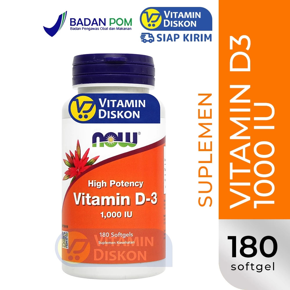 NOW VITAMIN D3 1000 IU - 180 SOFTGELS