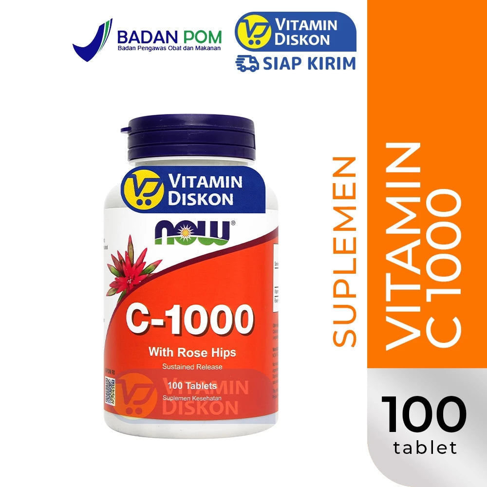 NOW VITAMIN C 1000 WITH ROSE HIPS - 100 TABLET