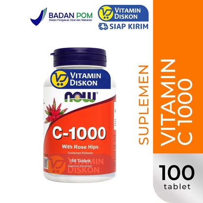 NOW VITAMIN C 1000 WITH ROSE HIPS - 100 TABLET