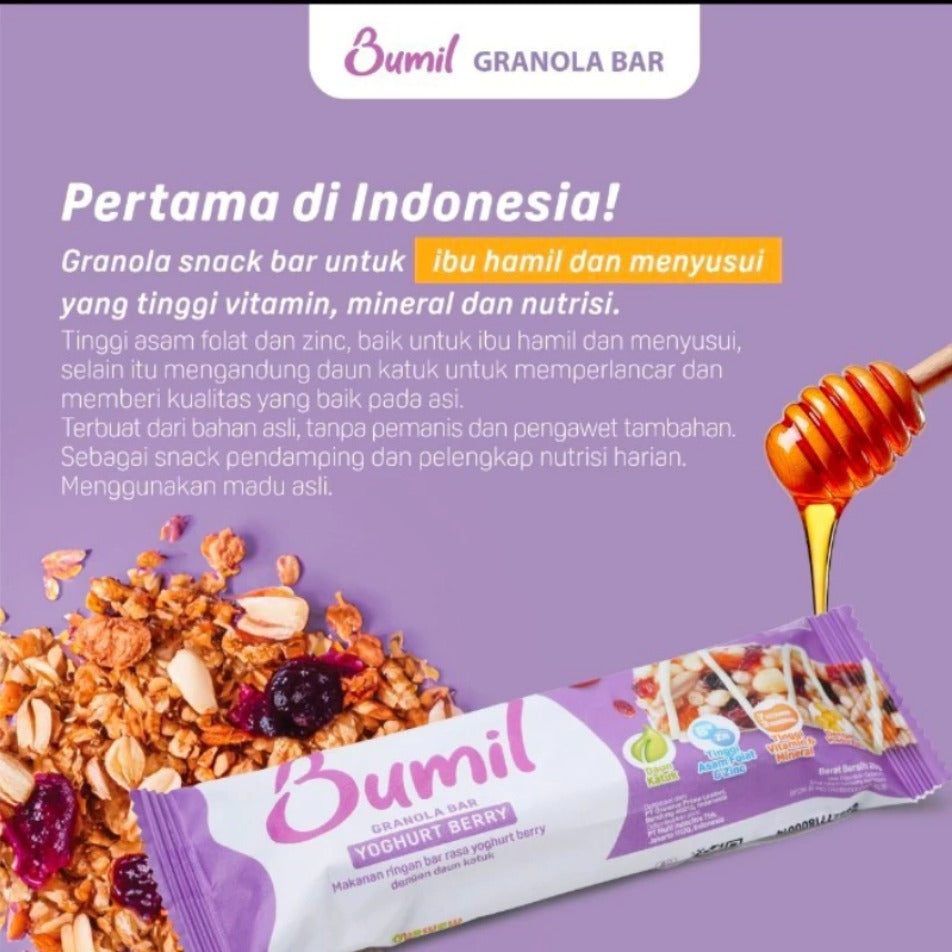 BUMIL GRANOLA SNACK BAR RASA YOGHURT BERRY - 26GR