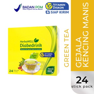 HERBAWELL DIABEDRINK GREEN TEA POWDER DRINK STICKPACK ISI 24 PCS
