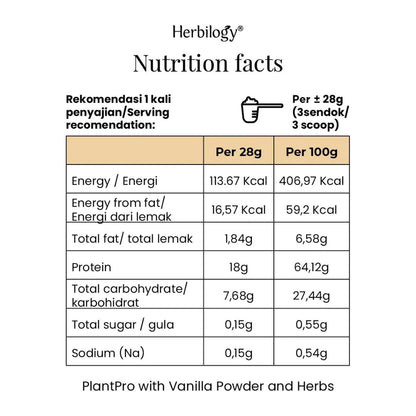 HERBILOGY PLANTPRO WITH VANILLA AND HERBS 280GR