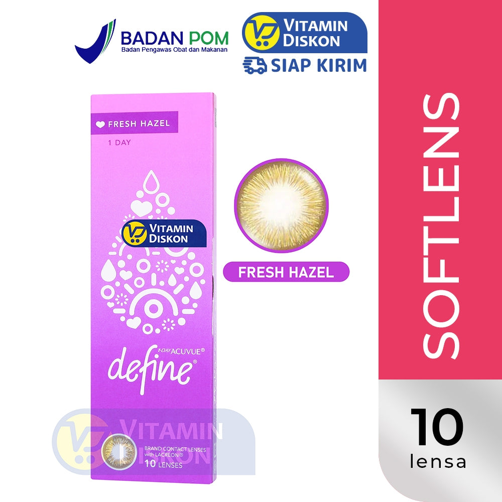 ACUVUE 1 DAY DEFINE FRESH HAZEL WITH LACREON 5 PAIRS/10 PCS (-) 1.5