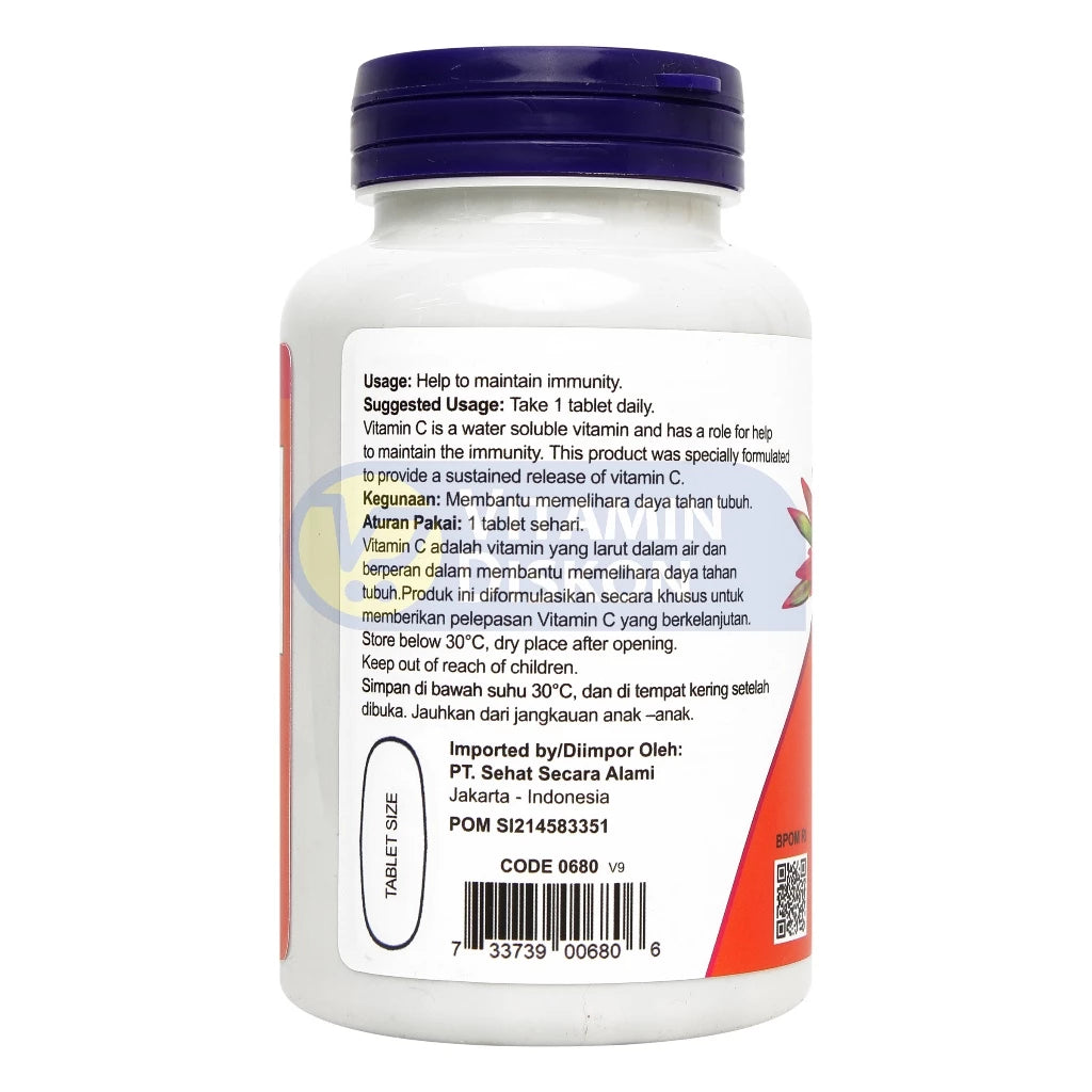 NOW VITAMIN C 1000 WITH ROSE HIPS - 100 TABLET